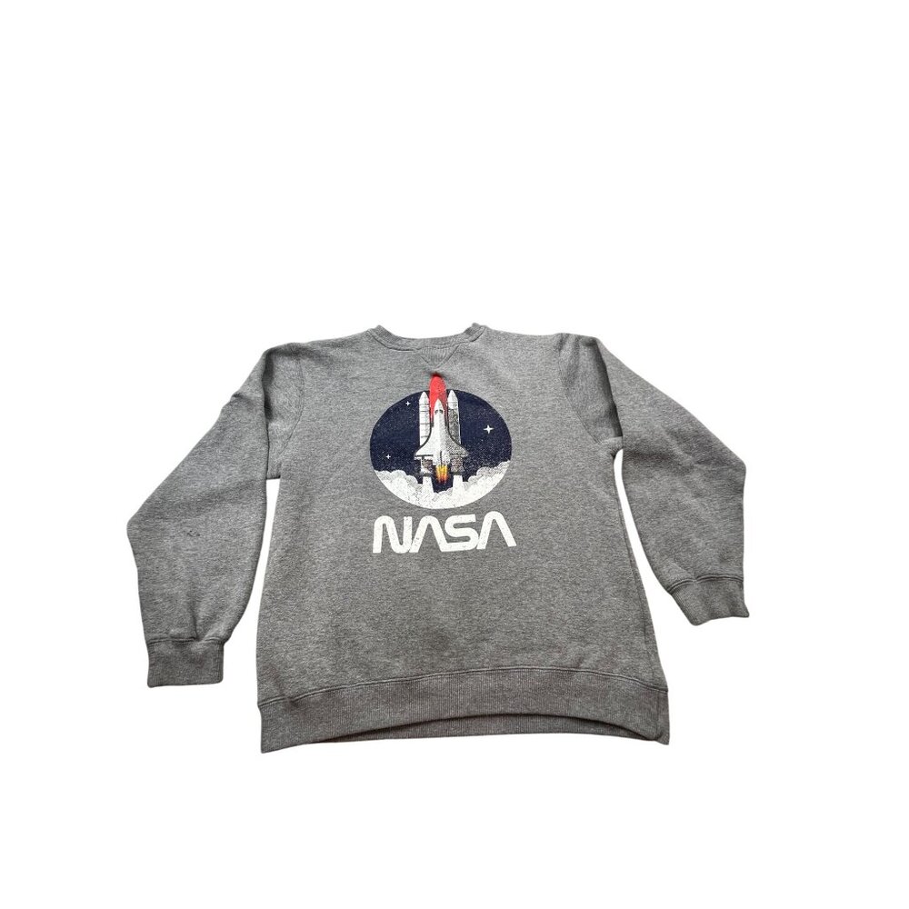 NASA Logo Men’s Small Gray Sweatshirt  Rocket Space Top of the world Brave Mars